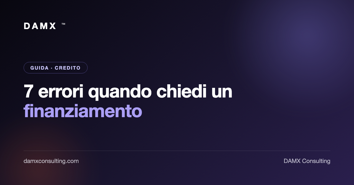 errori finanziamento bancario