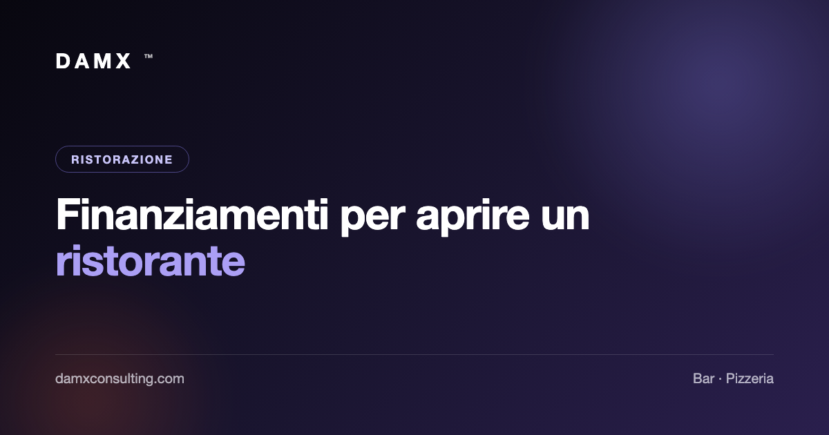 finanziamenti aprire ristorante bar pizzeria